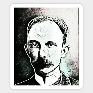 José Martí Black and White Portrait | Jose Marti Artwork 3 Sticker